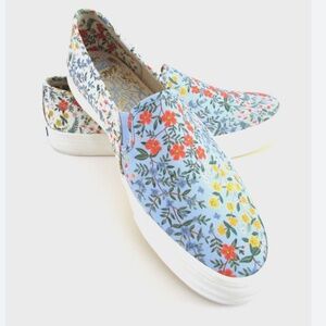 Keds X Rifle Paper Co. Double Decker Slip-on Sneakers Sz 8.5 in Wildwood
